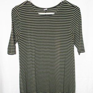 Old Navy Black and Green Striped TShirt Dress